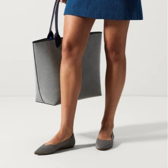 Rothys The Point Pebble Gray Flats Women's Size 10.5 - Picture 1 of 16